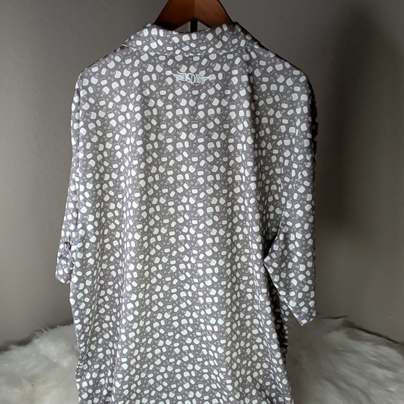 Straight Down Polo Shirt Mens Xlarge Gray Golf Performance Stretch Fiddlesticks - Picture 5 of 8